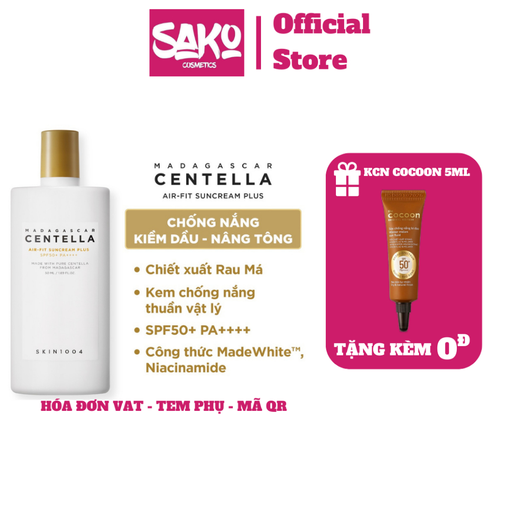 Kem chống nắng Skin1004 Madagascar Centella Air-Fit Suncream Plus 50ml